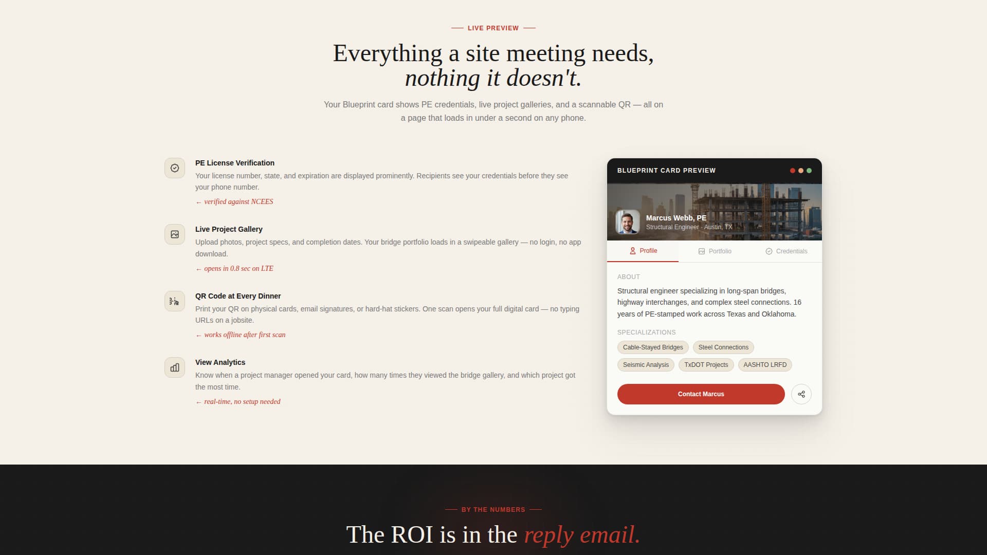 Civil Engineer Profile Specialist Portfolio Website Template