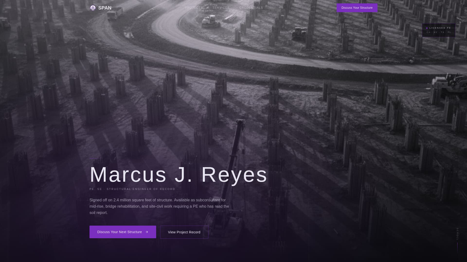 Civil Engineer Profile Portfolio Website Template