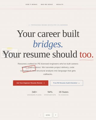 Civil Engineer Profile Specialist Careers Website Template