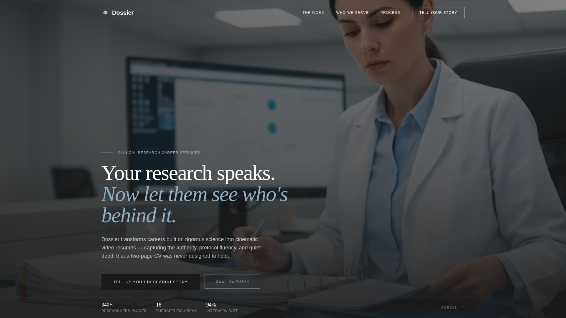Clinical Researcher Career Professional Website Template