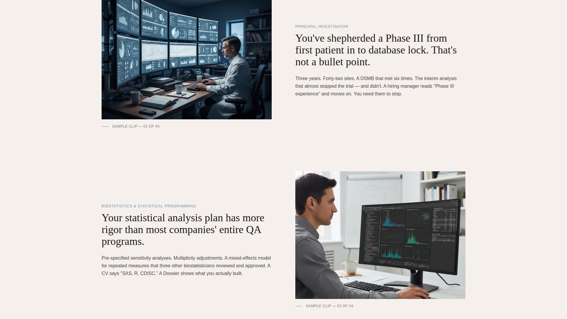 Clinical Researcher Career Professional Website Template