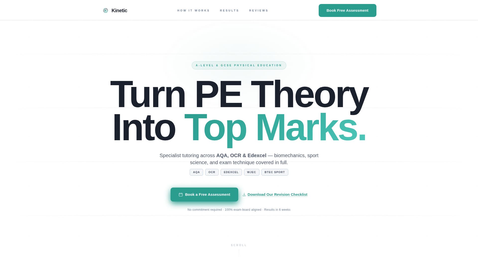 Physical Education Education Booking Website Template