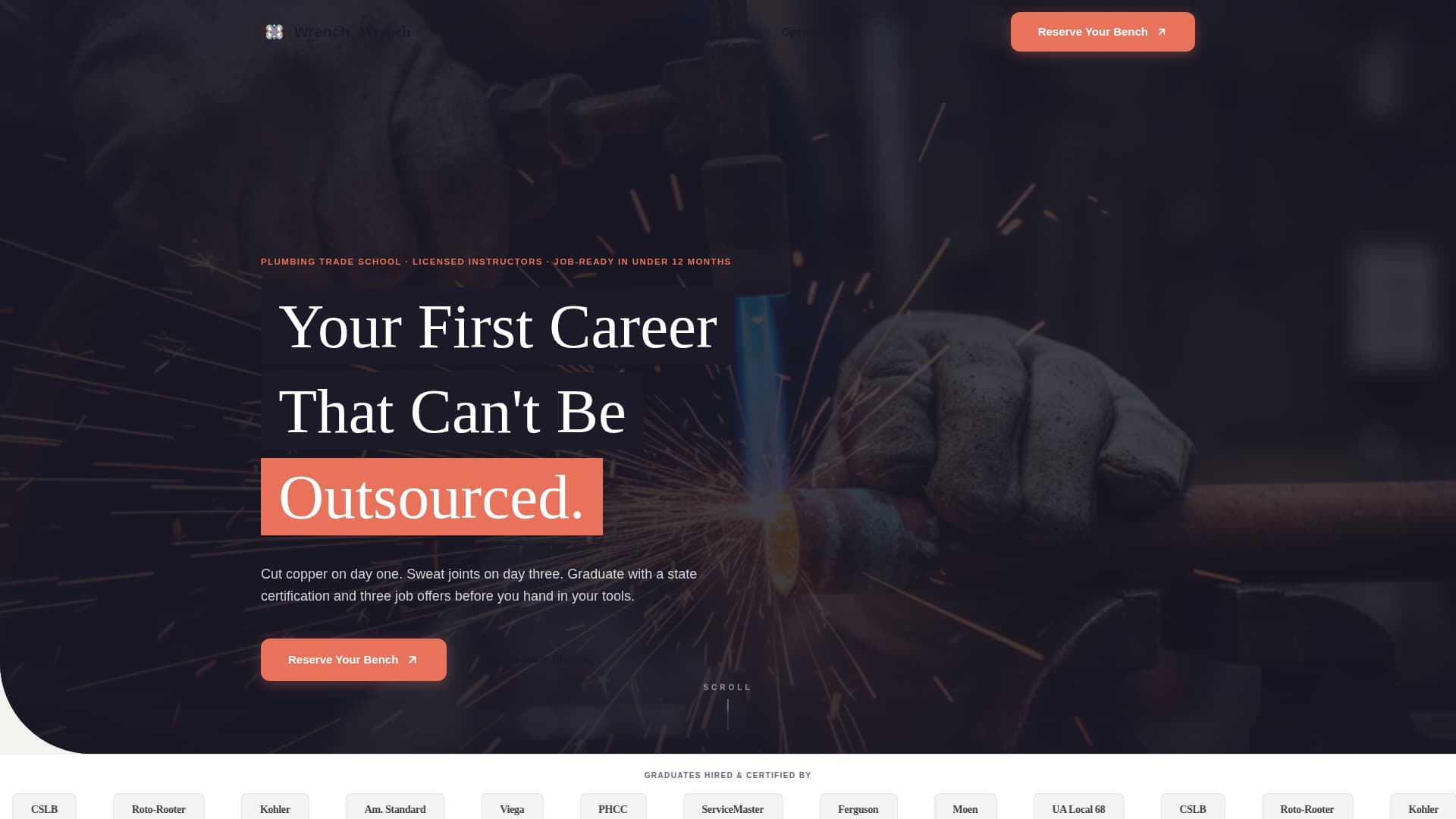 Vocational & Trade School Booking Website Template