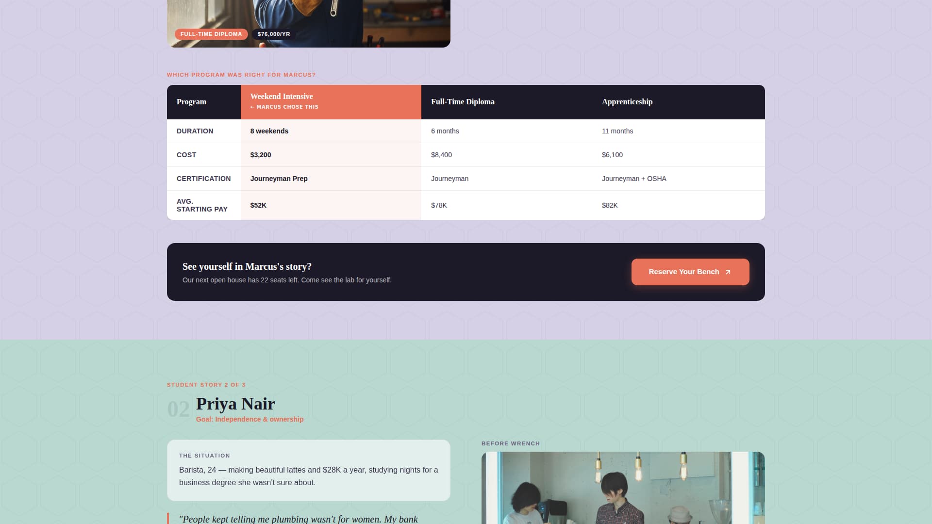 Vocational & Trade School Booking Website Template