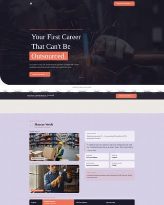 Vocational & Trade School Booking Website Template
