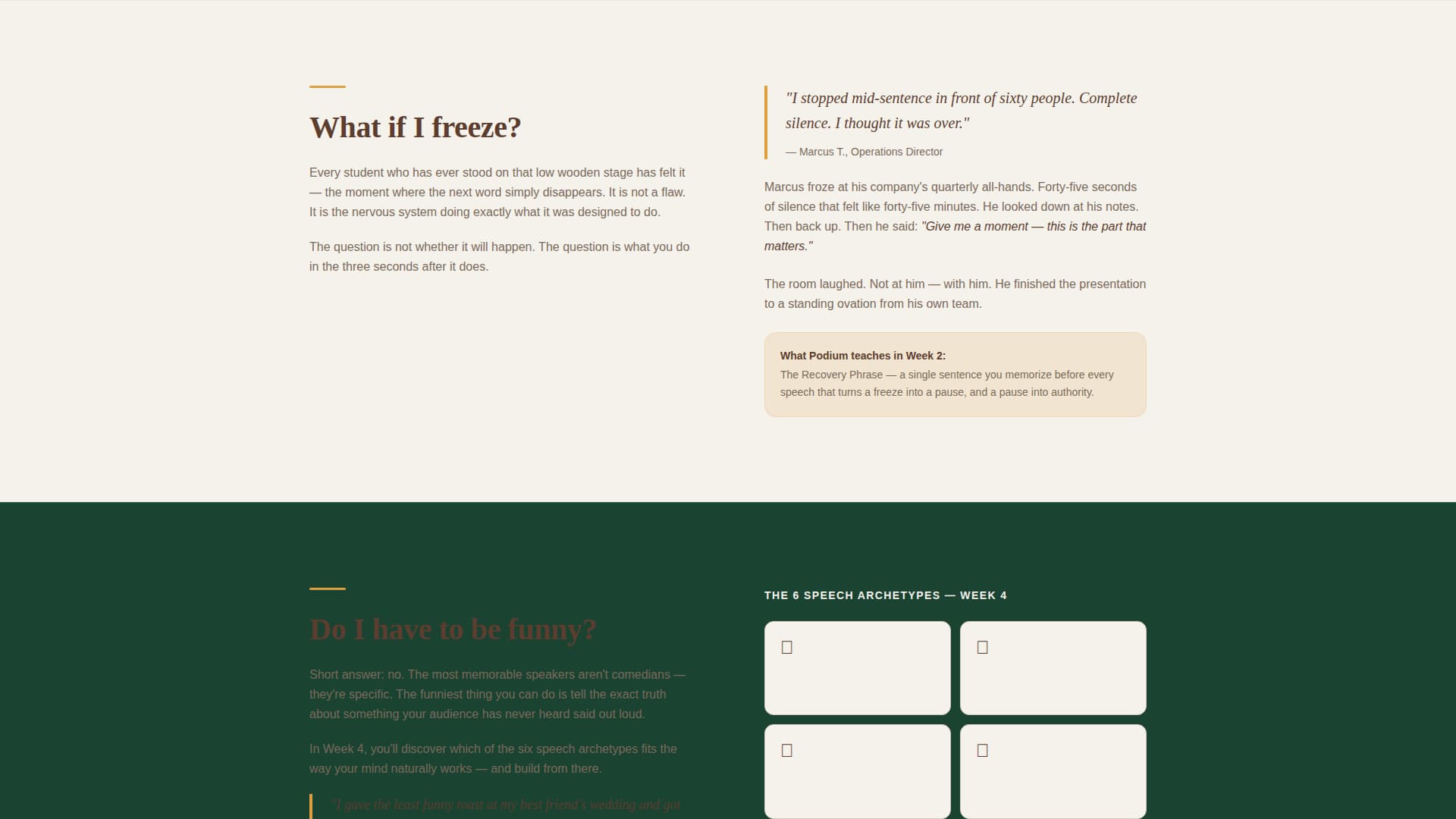 Podium - Confident Speaking Landing Page Template