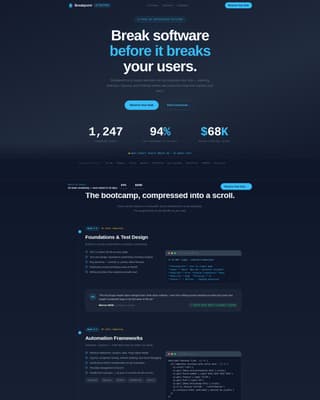 Breakpoint - Intensive QA Engineering Landing Page Template