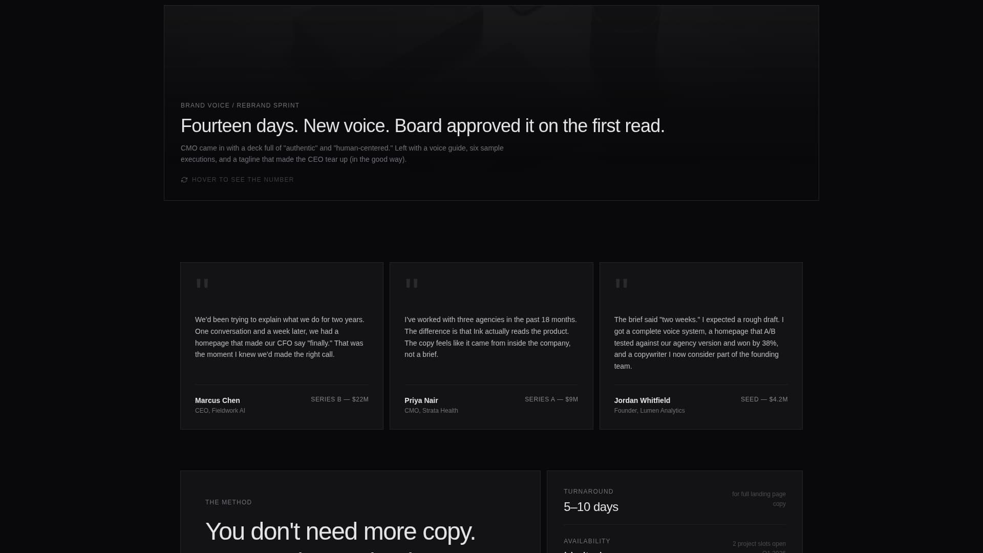 Copywriter Portfolio Specialist Professional Website Template