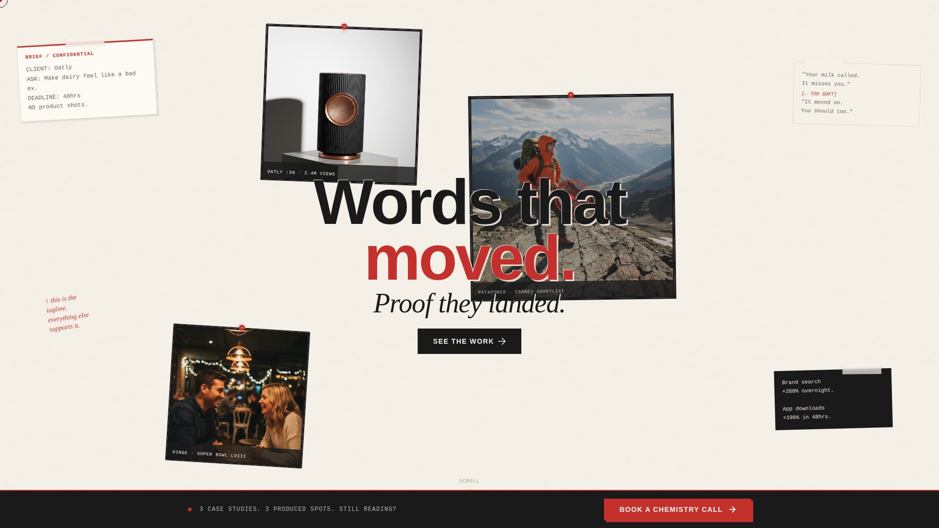 Copywriter Portfolio Booking Website Template