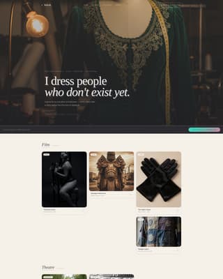 Costume Designer Portfolio Directory Website Template