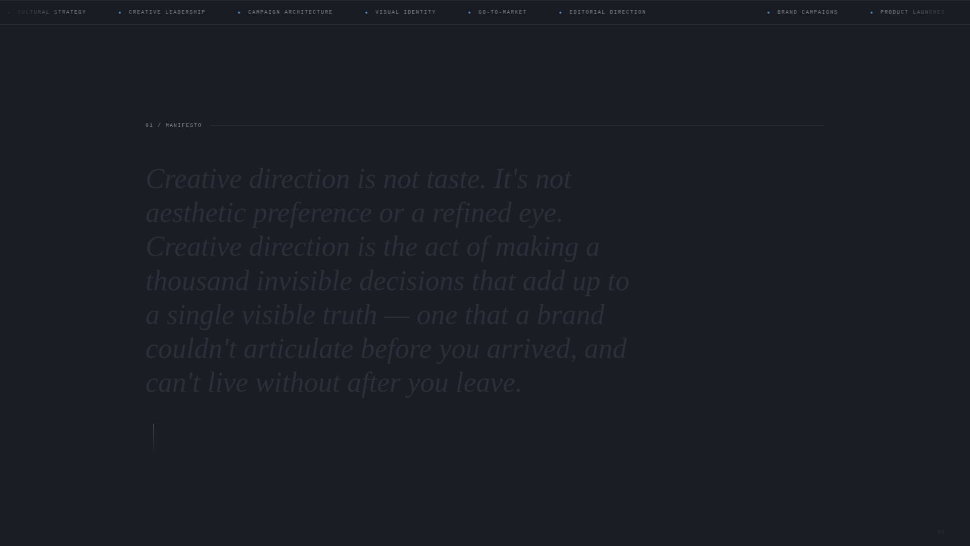 Creative Director Portfolio Complete Pre-Launch Website Template