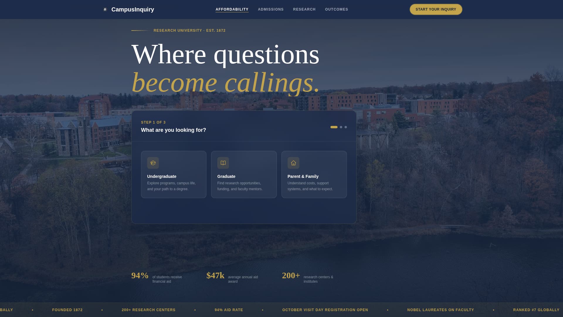College & University FAQ Website Template