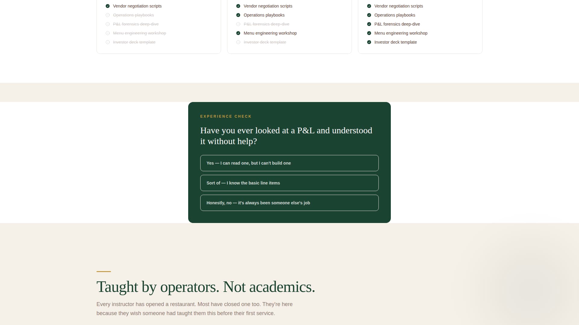 Culinary & Hospitality Education Specialist Professional Website Template