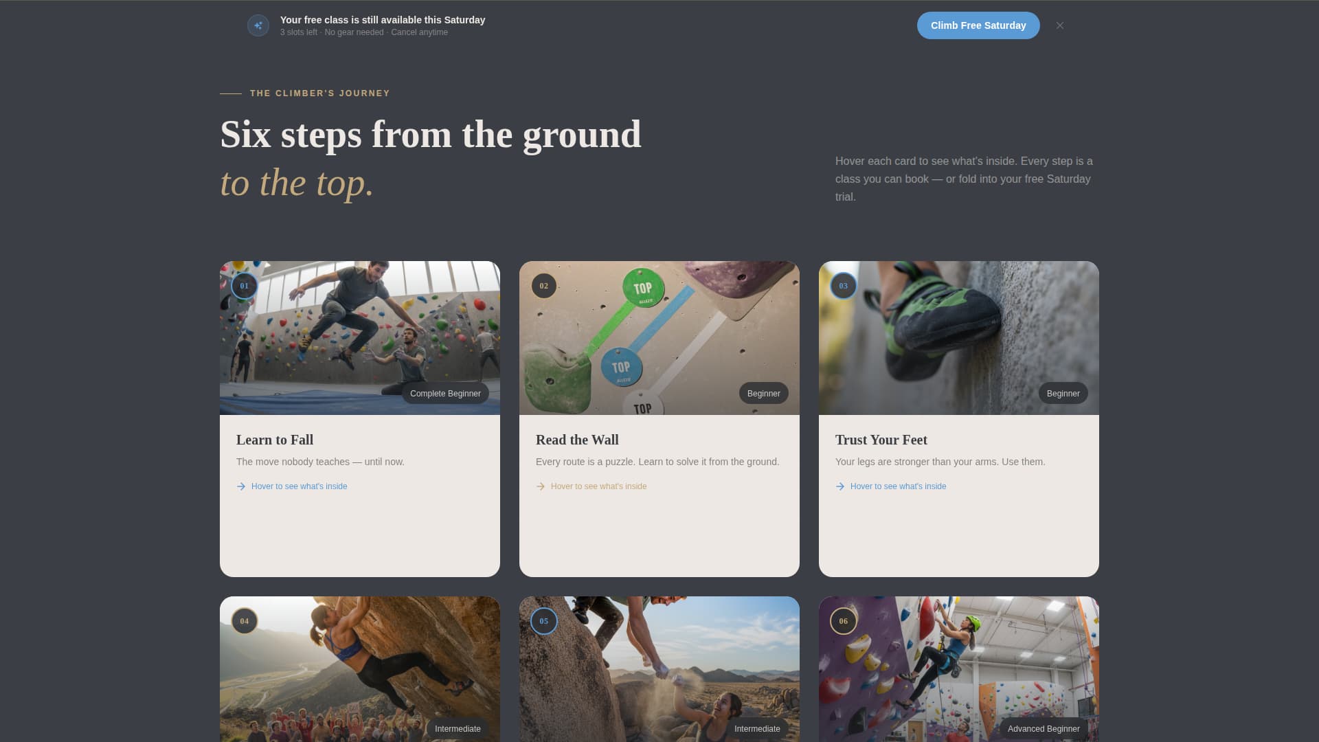 Belay - Empowering Climbing Landing Page Template Template | Build ...