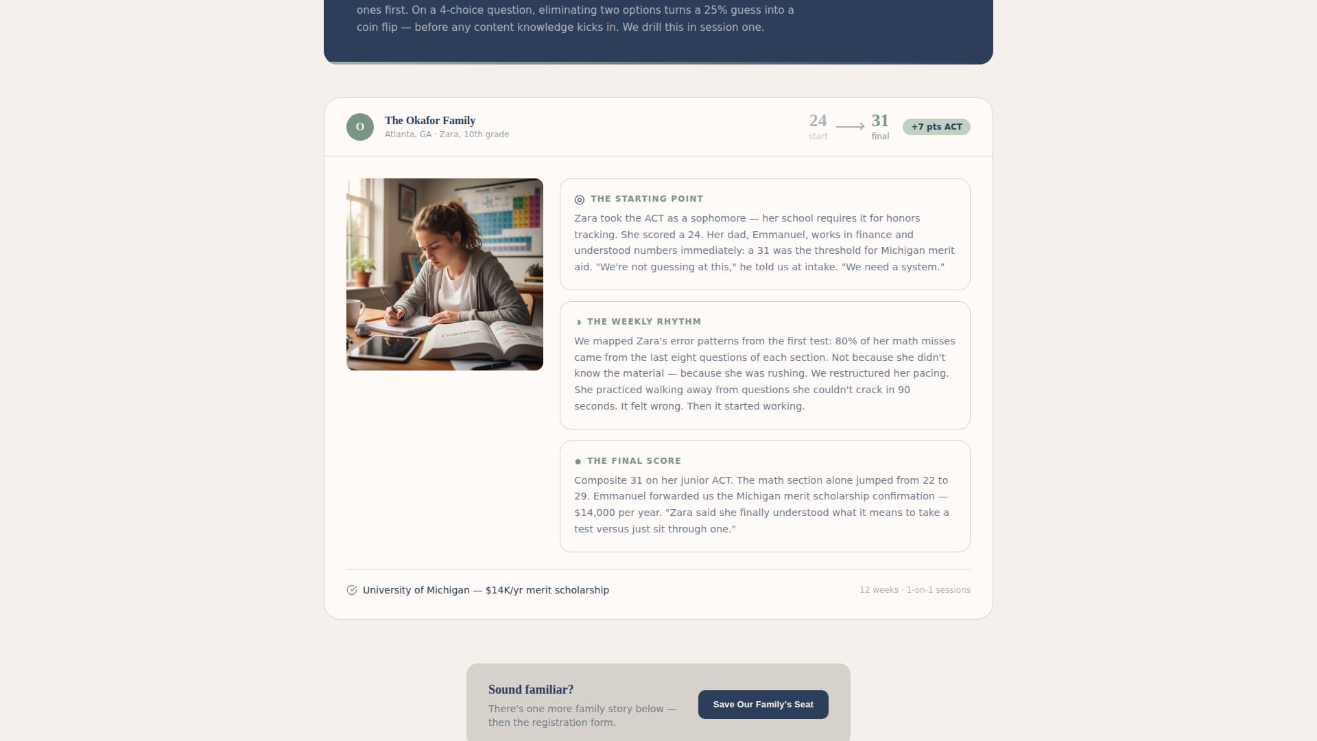 Score - Trusted SAT/ACT Landing Page Template