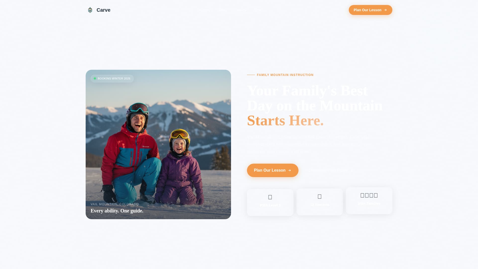 Carve - Adventureready Instructor Landing Page Template