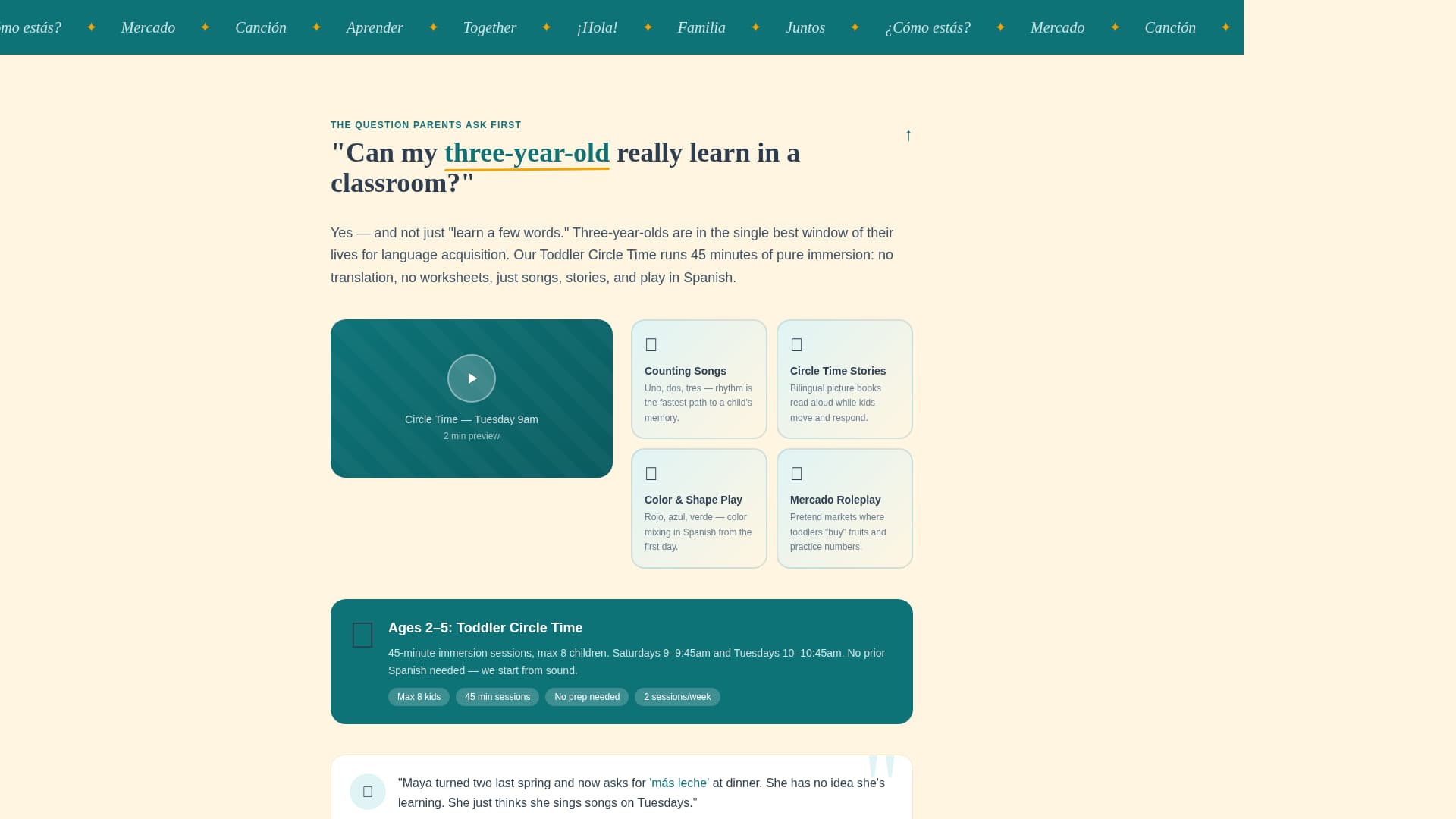 Habla - Immersive Spanish Landing Page Template
