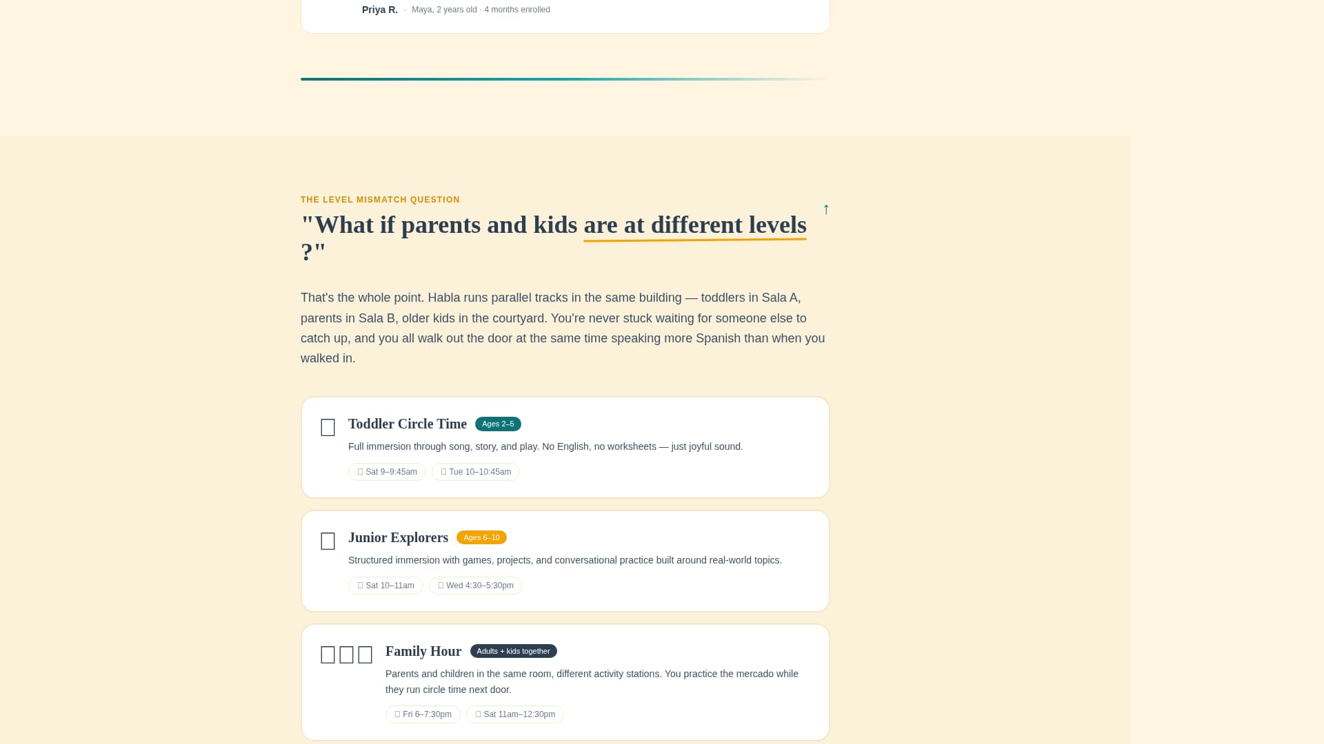 Habla - Immersive Spanish Landing Page Template