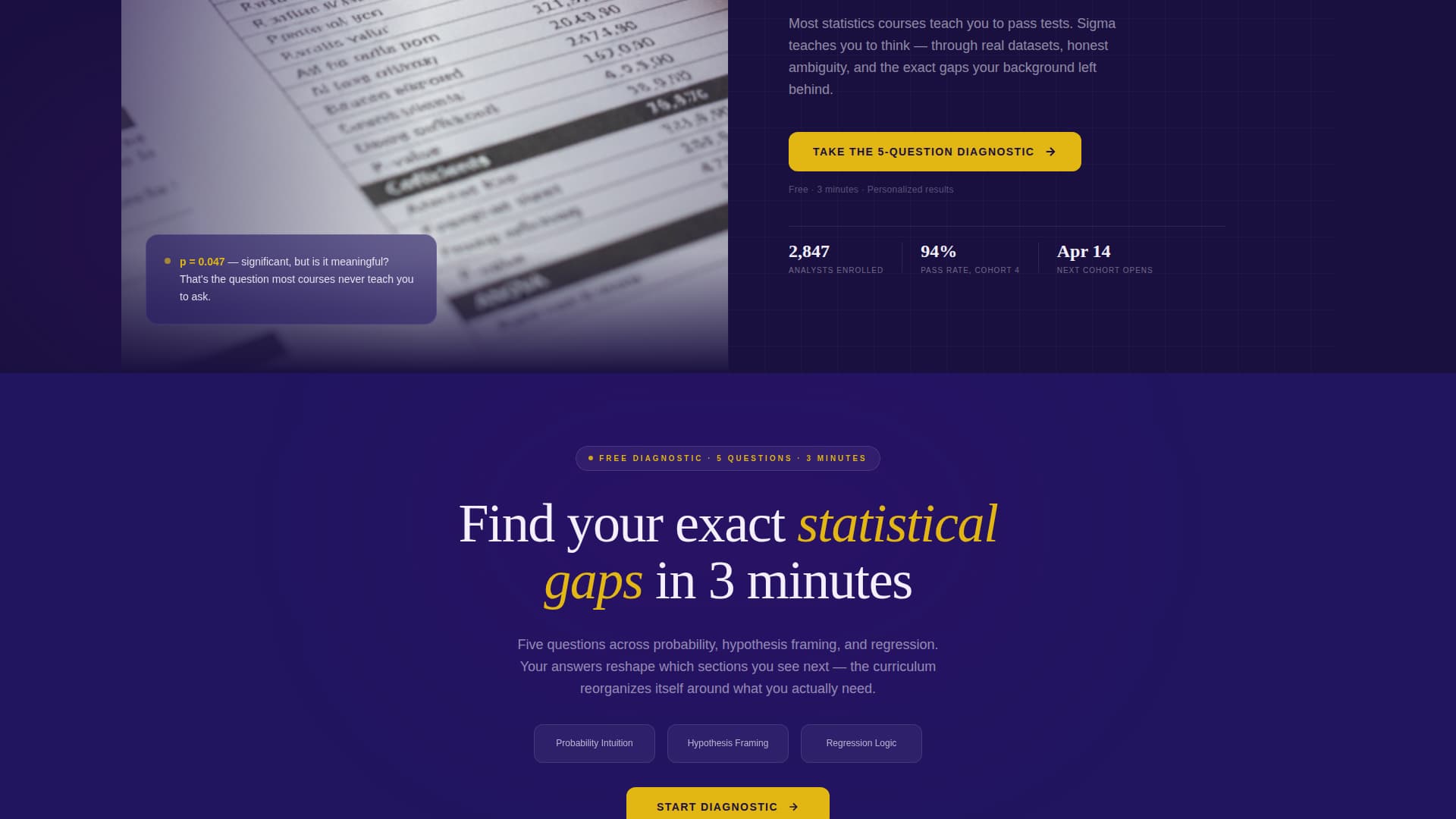 Sigma - Authoritative Statistics Landing Page Template