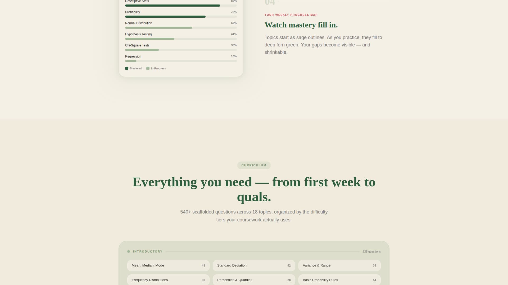 Sigma - Calming Statistics Landing Page Template