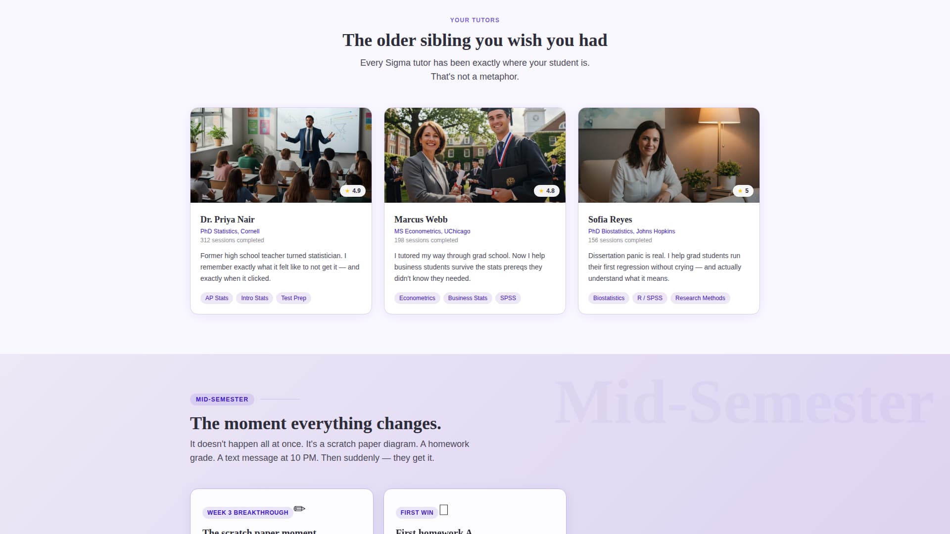 Sigma - Transformative Tutoring Landing Page Template