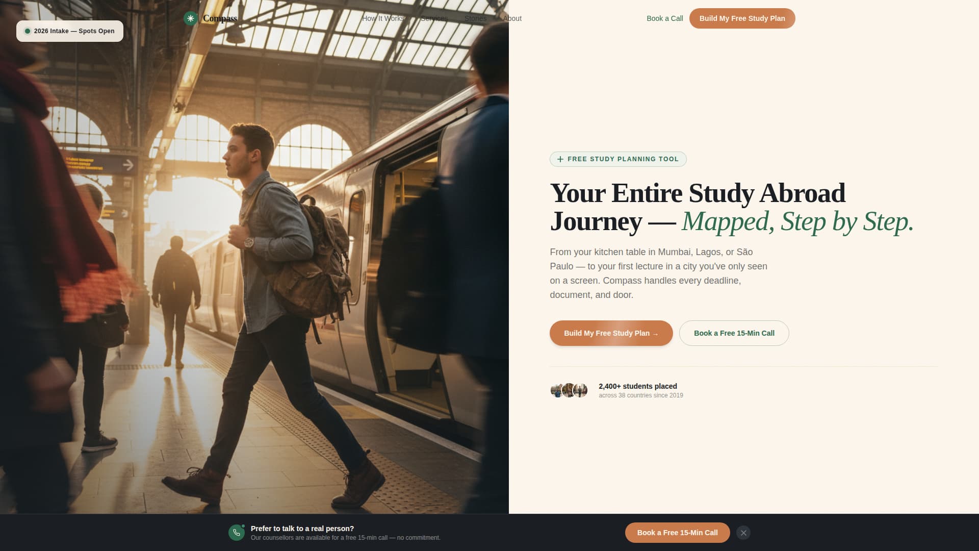 Compass - Guided Studyabroad Landing Page Template