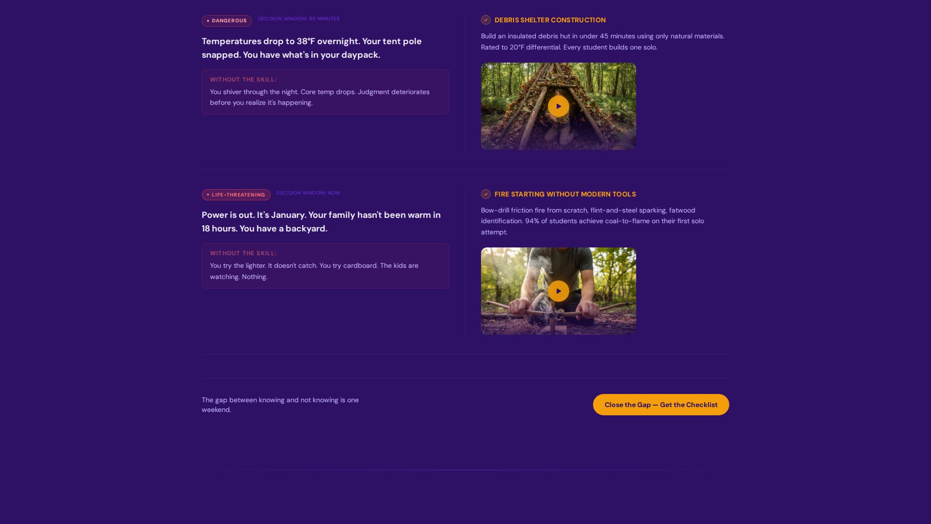 Hearth - Compelling Survivalskills Landing Page Template