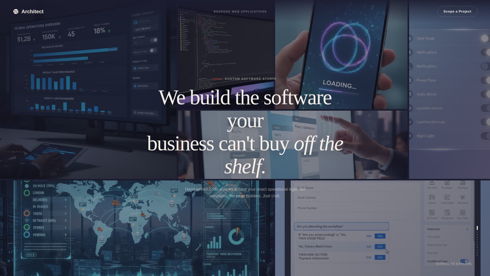 Architect - Bespoke Webapplication Landing Page Template