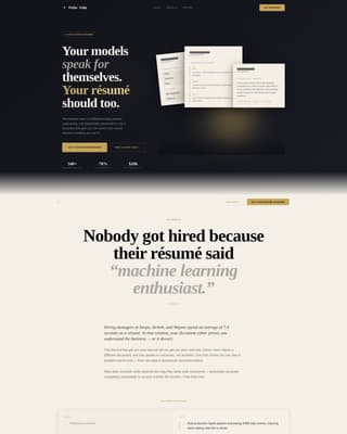 Data Scientist Profile Careers Website Template