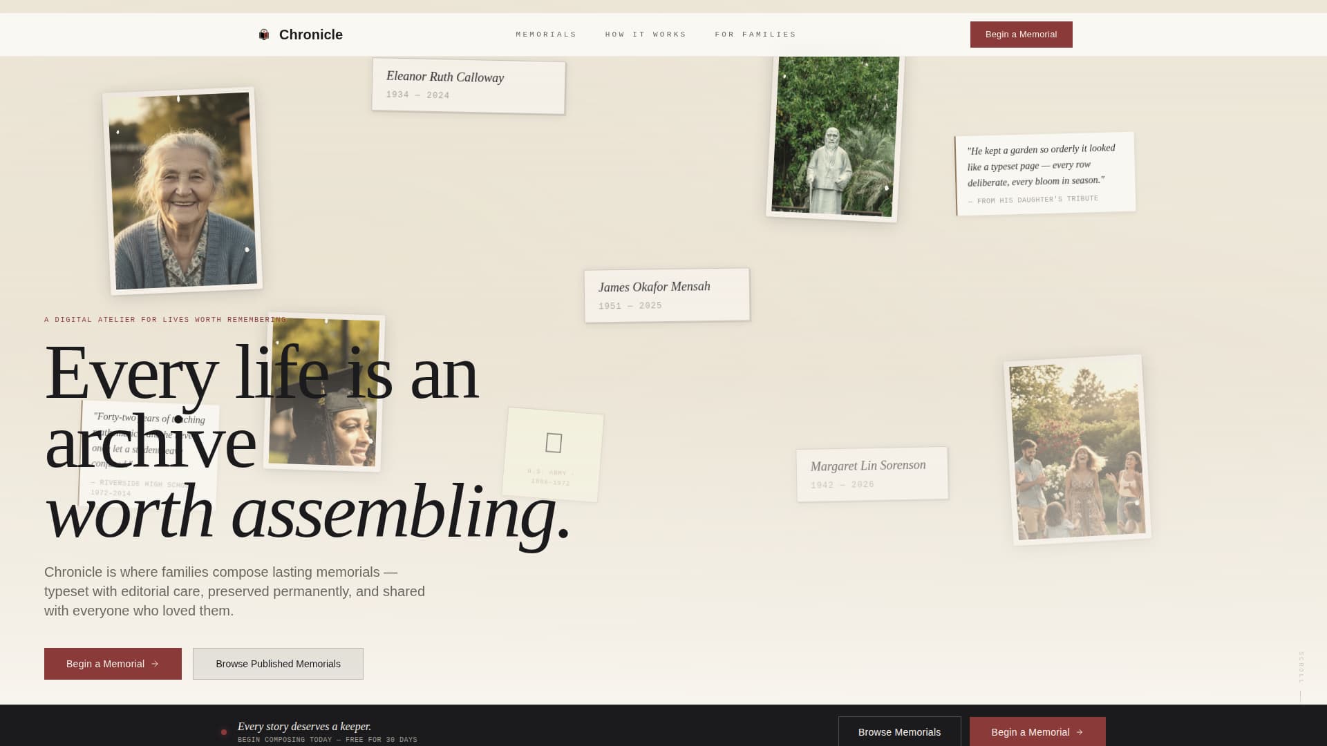 Memorial & Tribute Page Directory Website Template