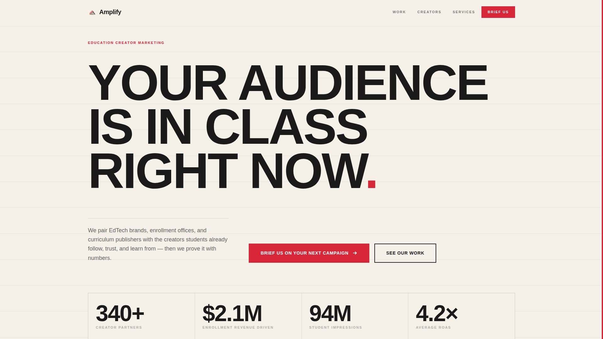 Amplify - Bold Education Landing Page Template