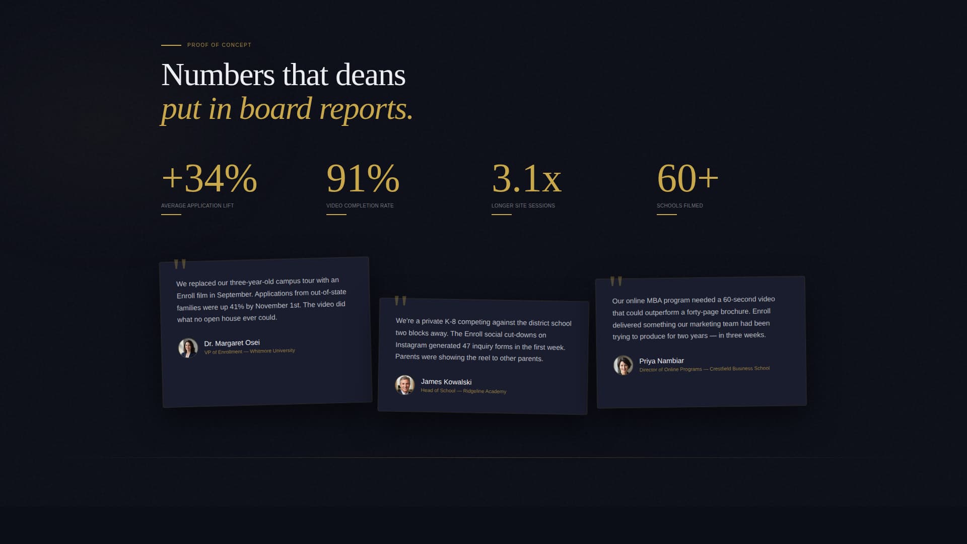 Enroll - Cinematic Education Landing Page Template