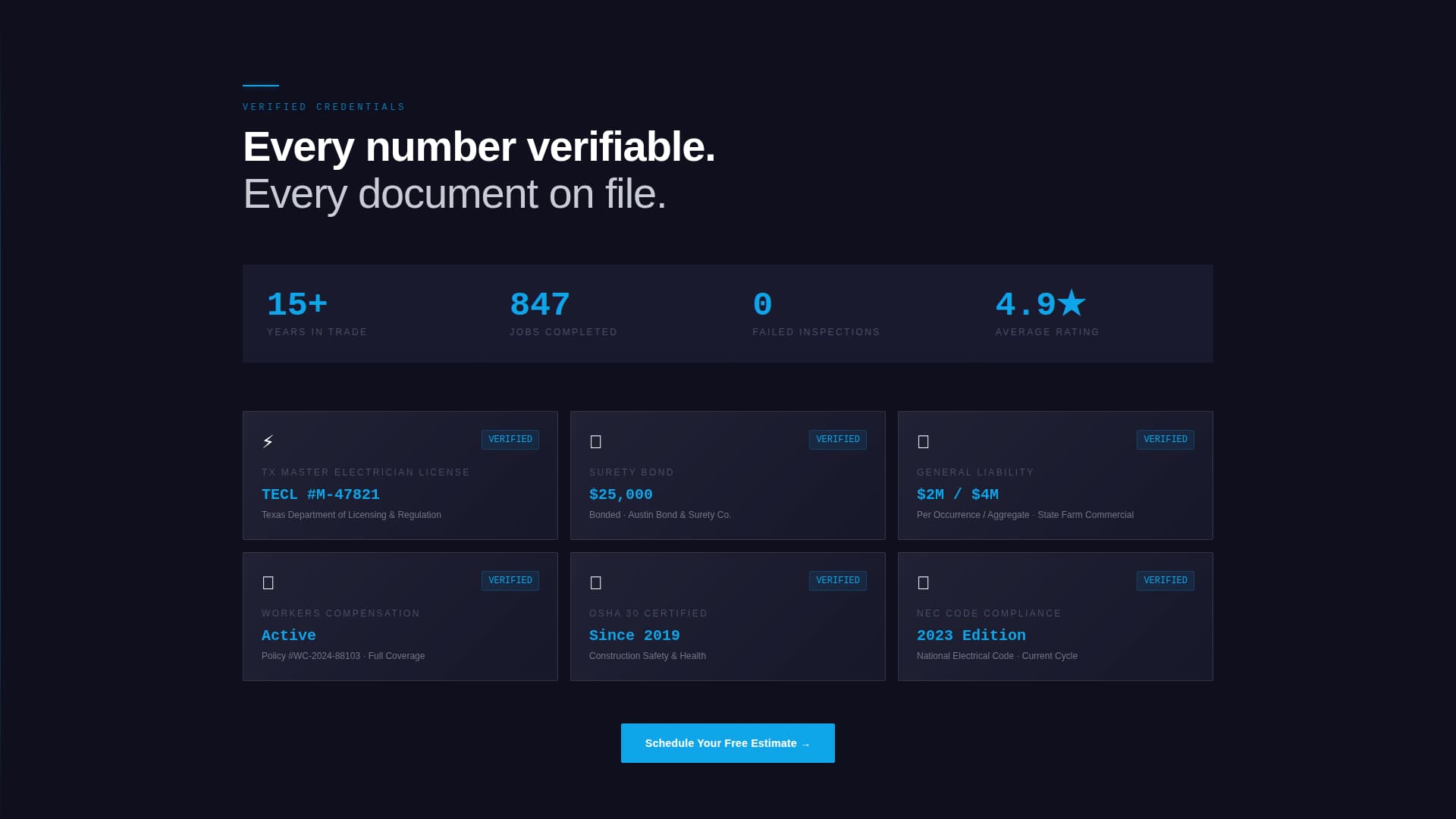 Volt - Trusted Electrician Landing Page Template