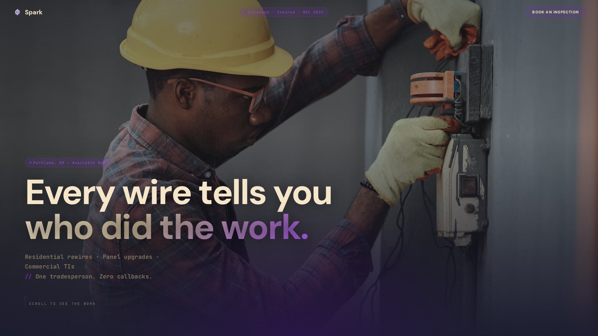 Spark - Stunning Electrician Landing Page Template