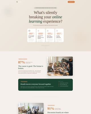 Hearth - Engaging Edtech Landing Page Template