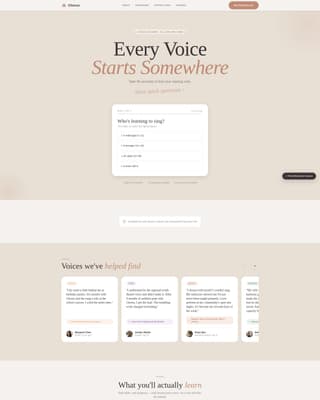 Chorus - Heartfelt Vocalacademy Landing Page Template