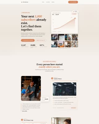 Broadcast - Inspiring Creator Landing Page Template