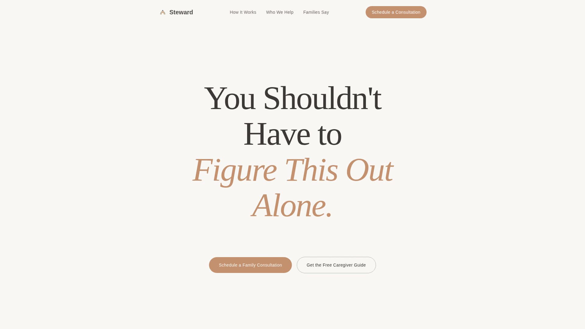Steward - Trusted Eldercare Landing Page Template