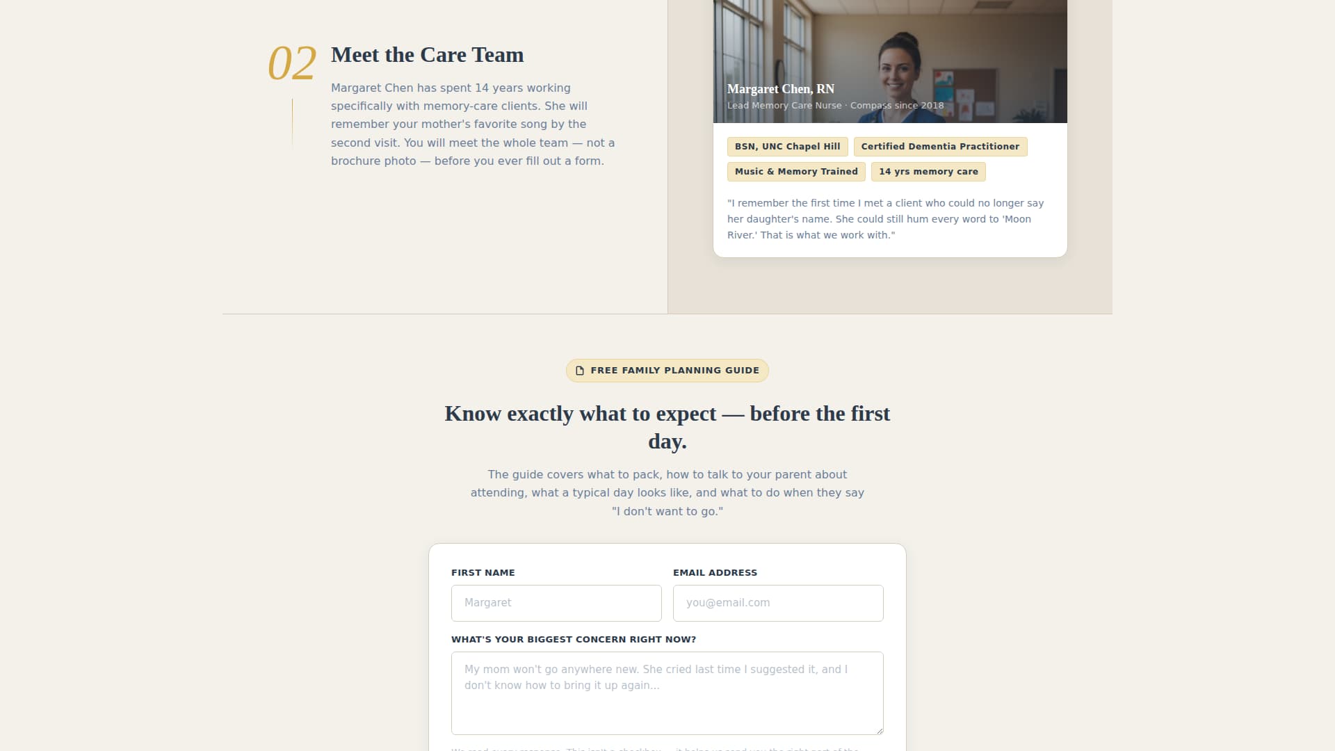 Compass - Trusted Alzheimers Landing Page Template