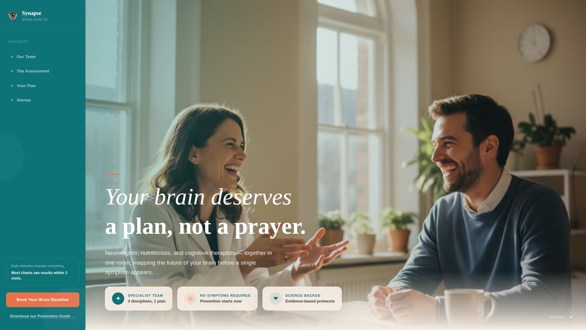 Synapse - Trusted Brainhealth Landing Page Template