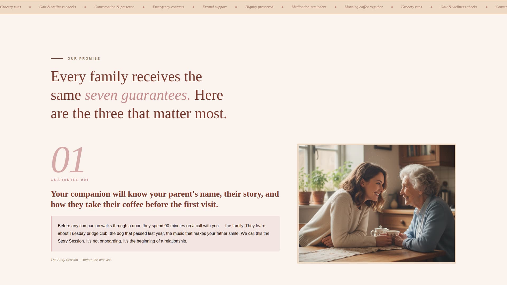 Companion - Heartfelt Seniorcare Landing Page Template