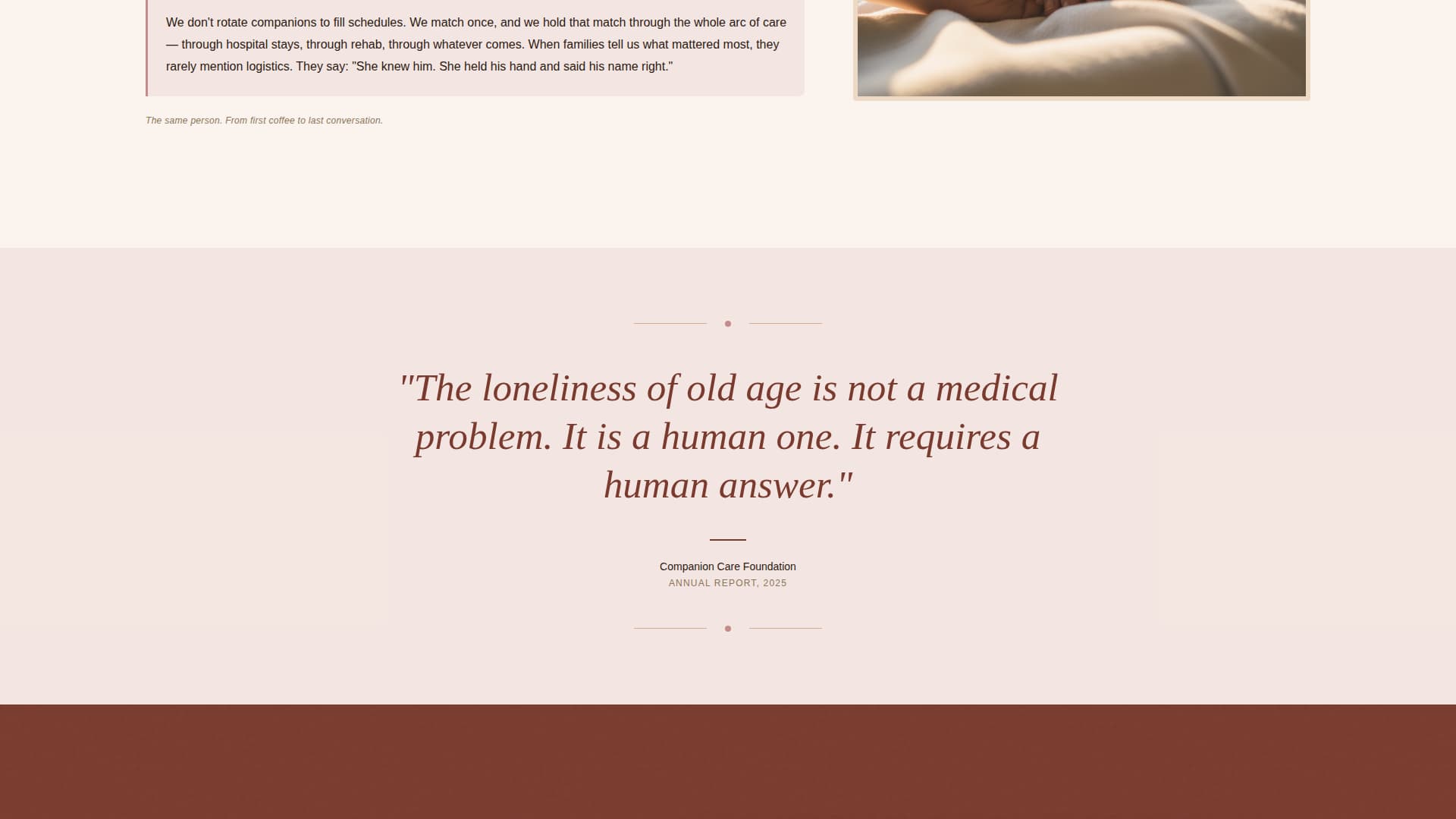 Companion - Heartfelt Seniorcare Landing Page Template