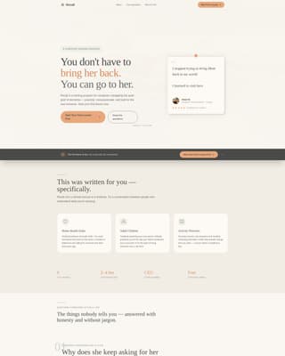 Recall - Compassionate Dementia Landing Page Template
