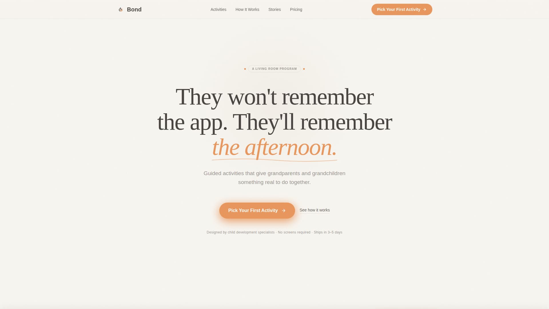 Bond - Heartfelt Grandparentgrandchild Landing Page Template