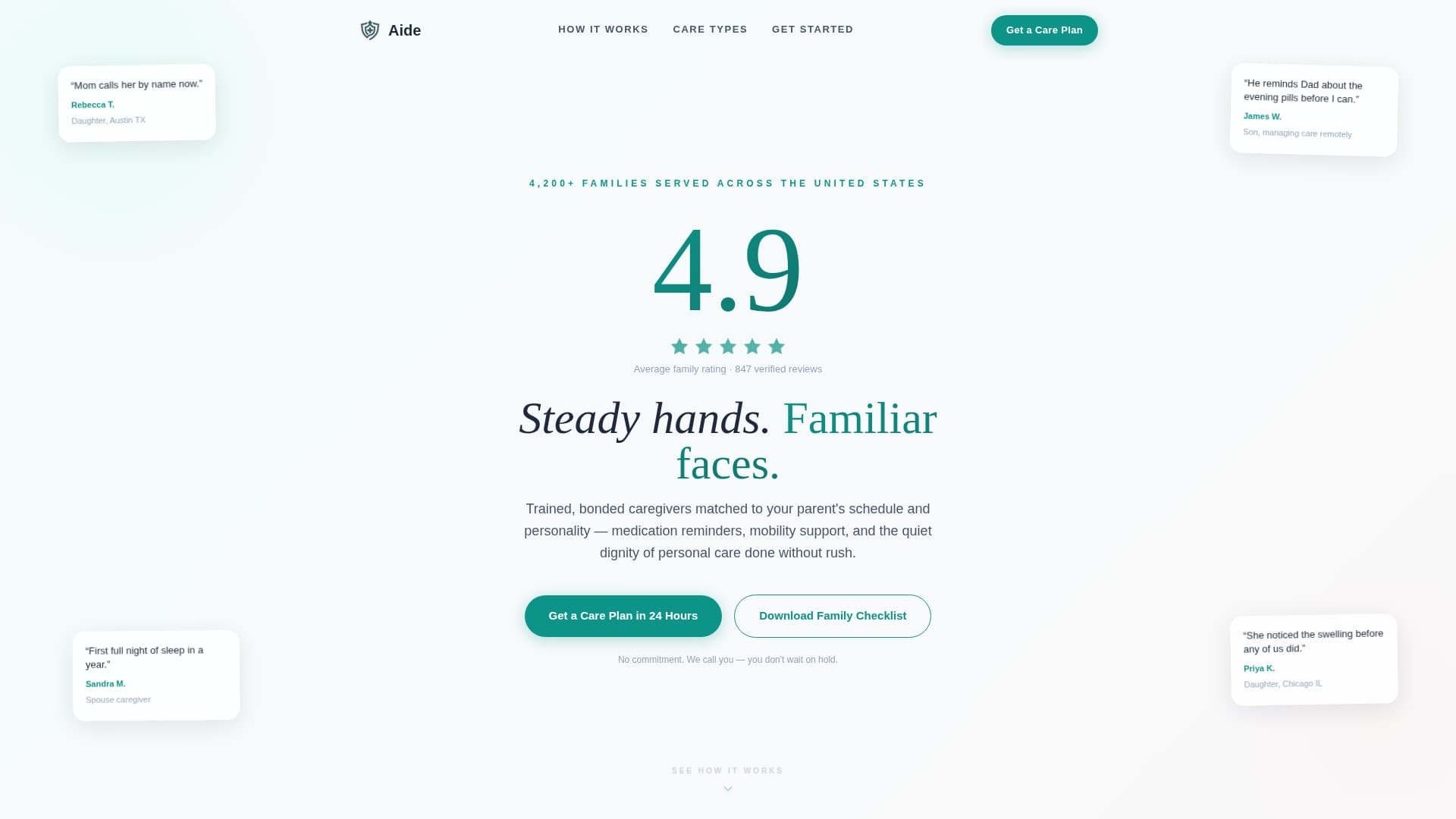 Aide - Trusted Homecare Landing Page Template