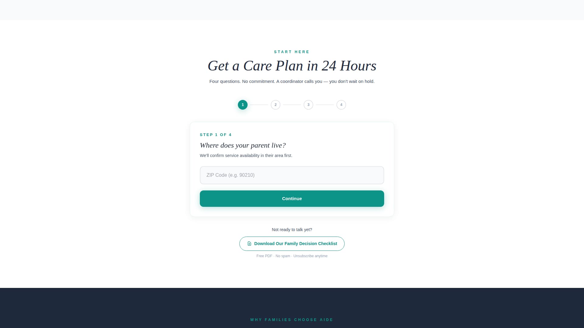 Aide - Trusted Homecare Landing Page Template