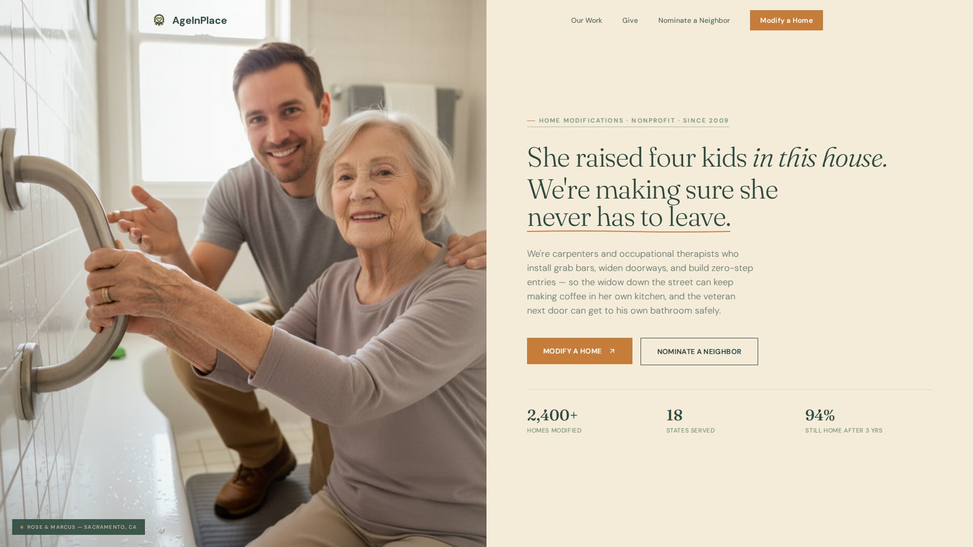 Homestead - Healing Seniorcare Landing Page Template