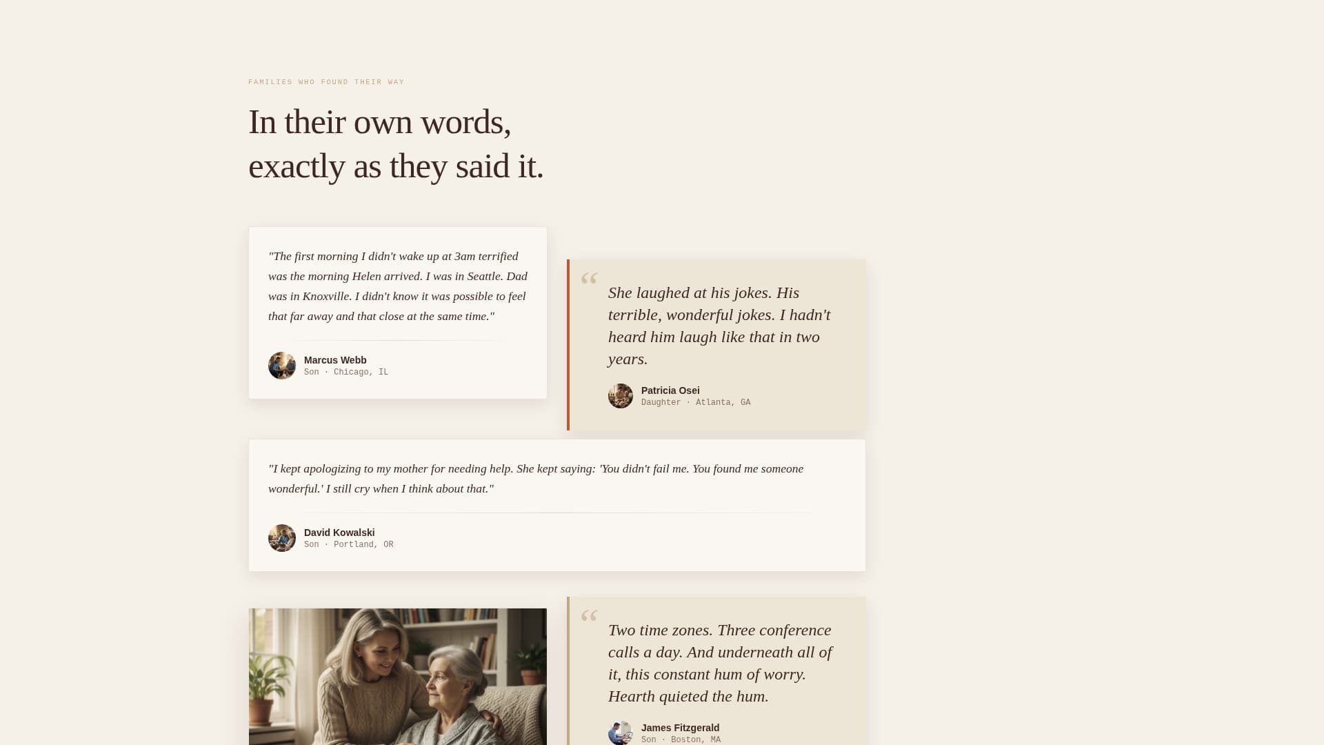Hearth - Compassionate Caregiver Landing Page Template