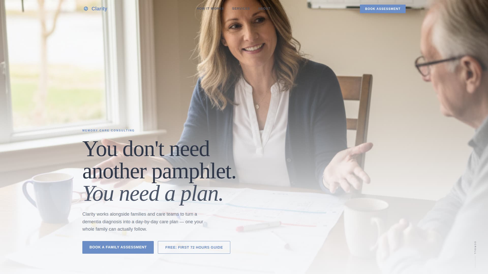 Clarity - Compassionate Memorycare Landing Page Template