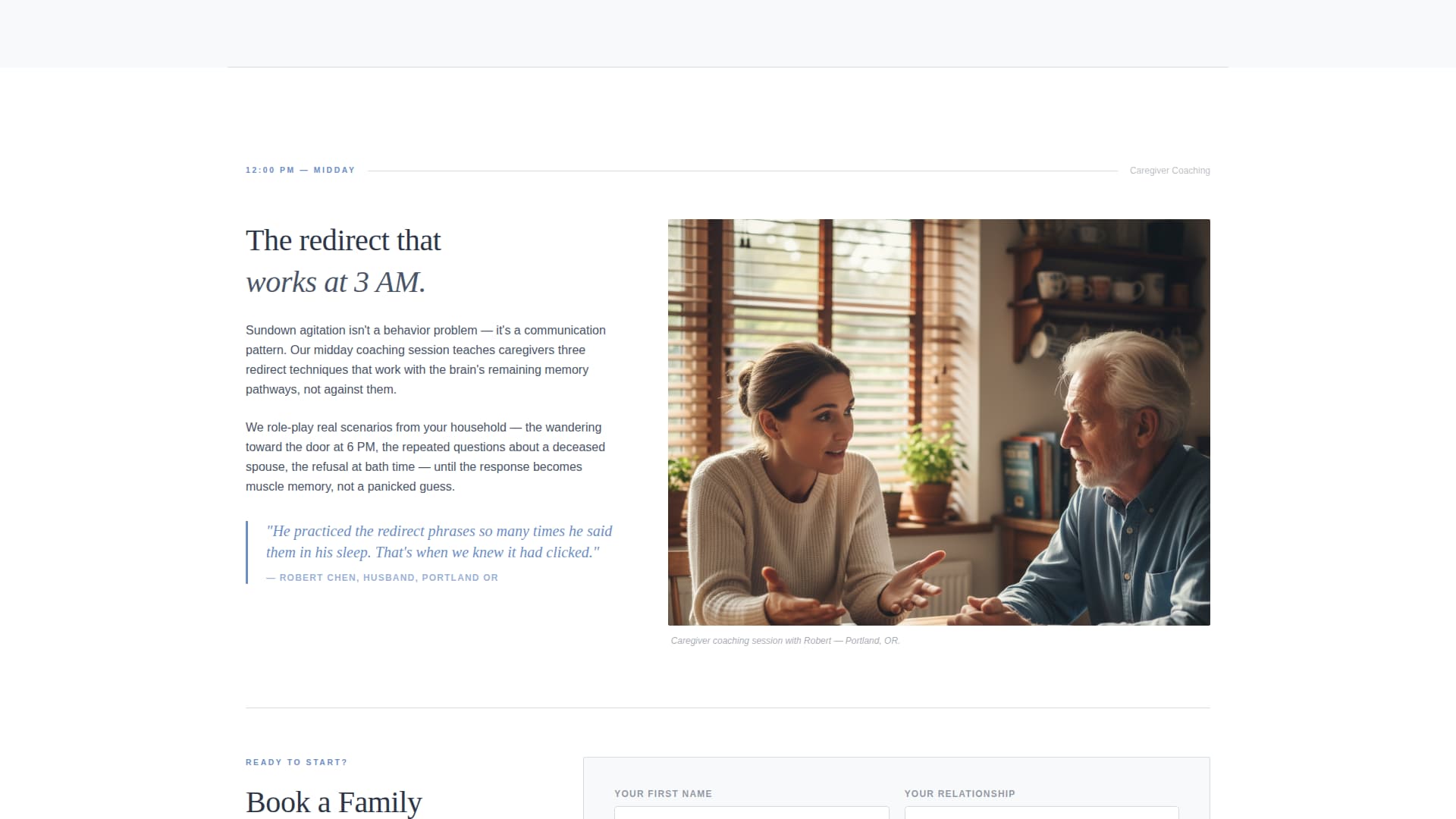 Clarity - Compassionate Memorycare Landing Page Template
